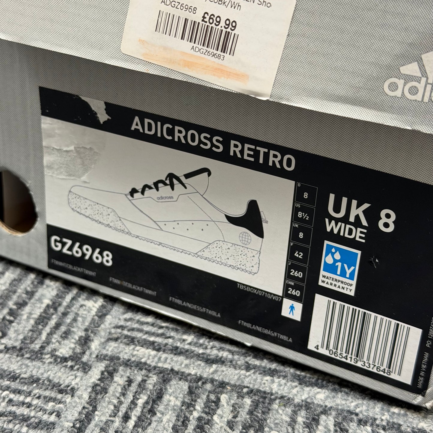 adidas Adicross Retro Men's Golf Shoes / UK 8 (Wide)