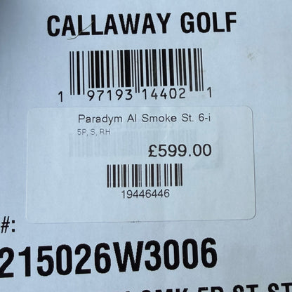 Callaway Paradym Ai Smoke Golf Iron Set / 5-PW / Stiff Flex - Pre Owned Golf 