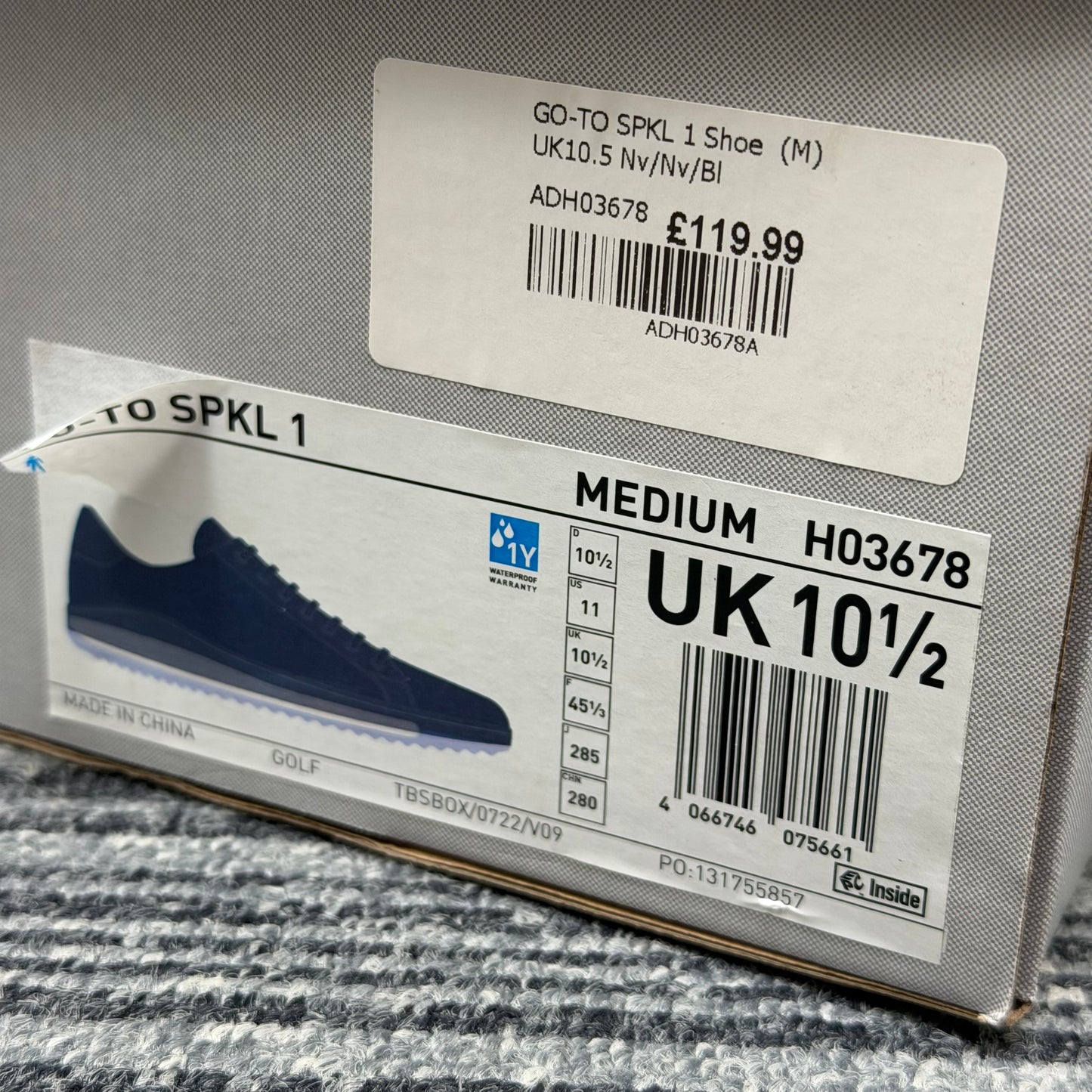 adidas Go To Spikeless 1 Men's Golf Shoes / UK 10.5